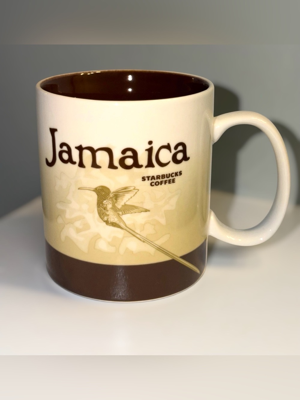 2018 Starbucks Jamaica Coffee Mug 16oz Brown Hummingbird Floral Collector Cup